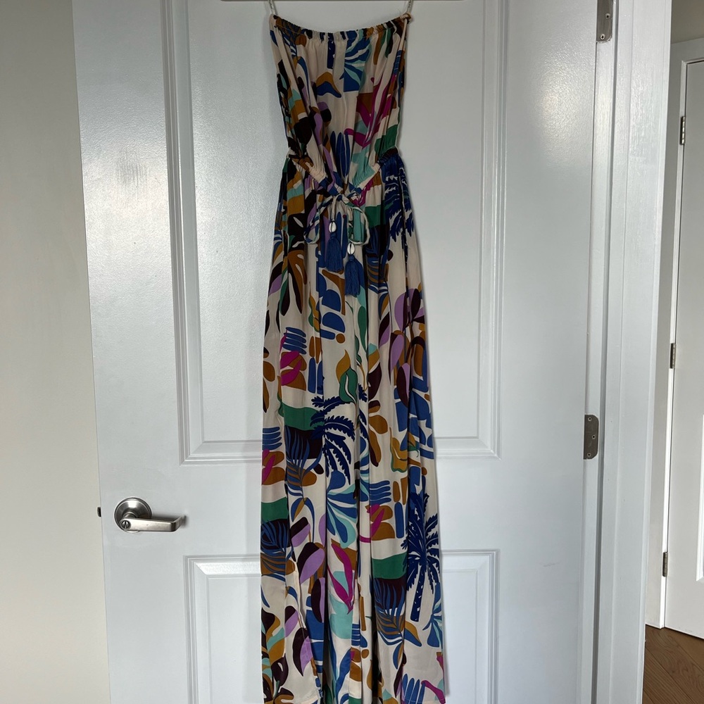 NWOT Multicolor Strapless Jumpsuit XS